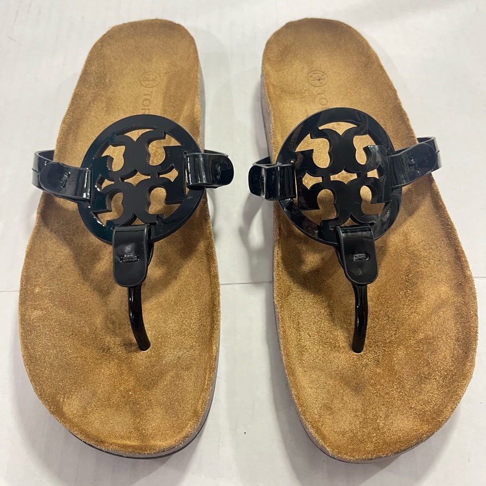 TORY BURCH PATENT LEATHER MILLER CLOUD SANDAL